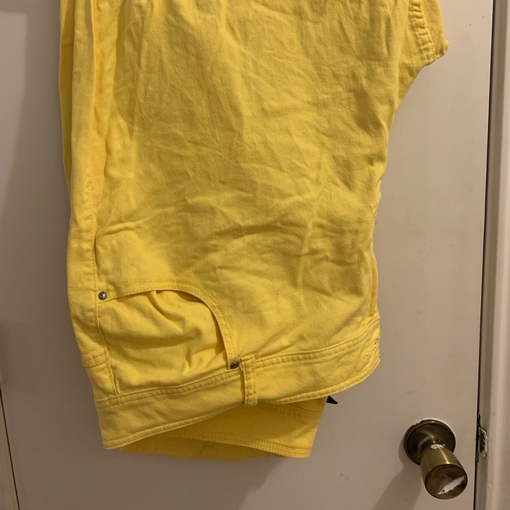 Lane Bryant jeans, yellow, skinny leg, size 28